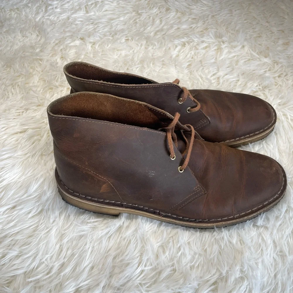 Clarks Brown Leather Desert Chukka Ankle Lace Up Boots